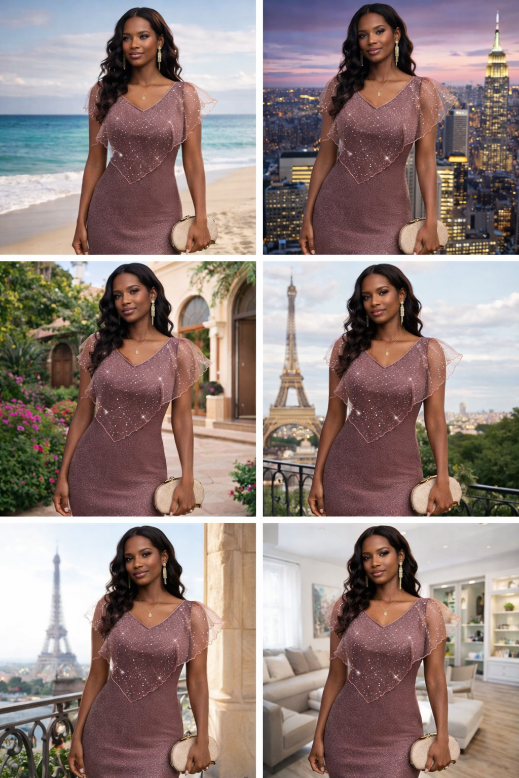 Celeste Rose Gold Shimmer Dress