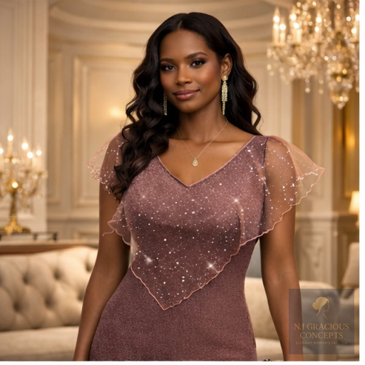 Celeste Rose Gold Shimmer Dress