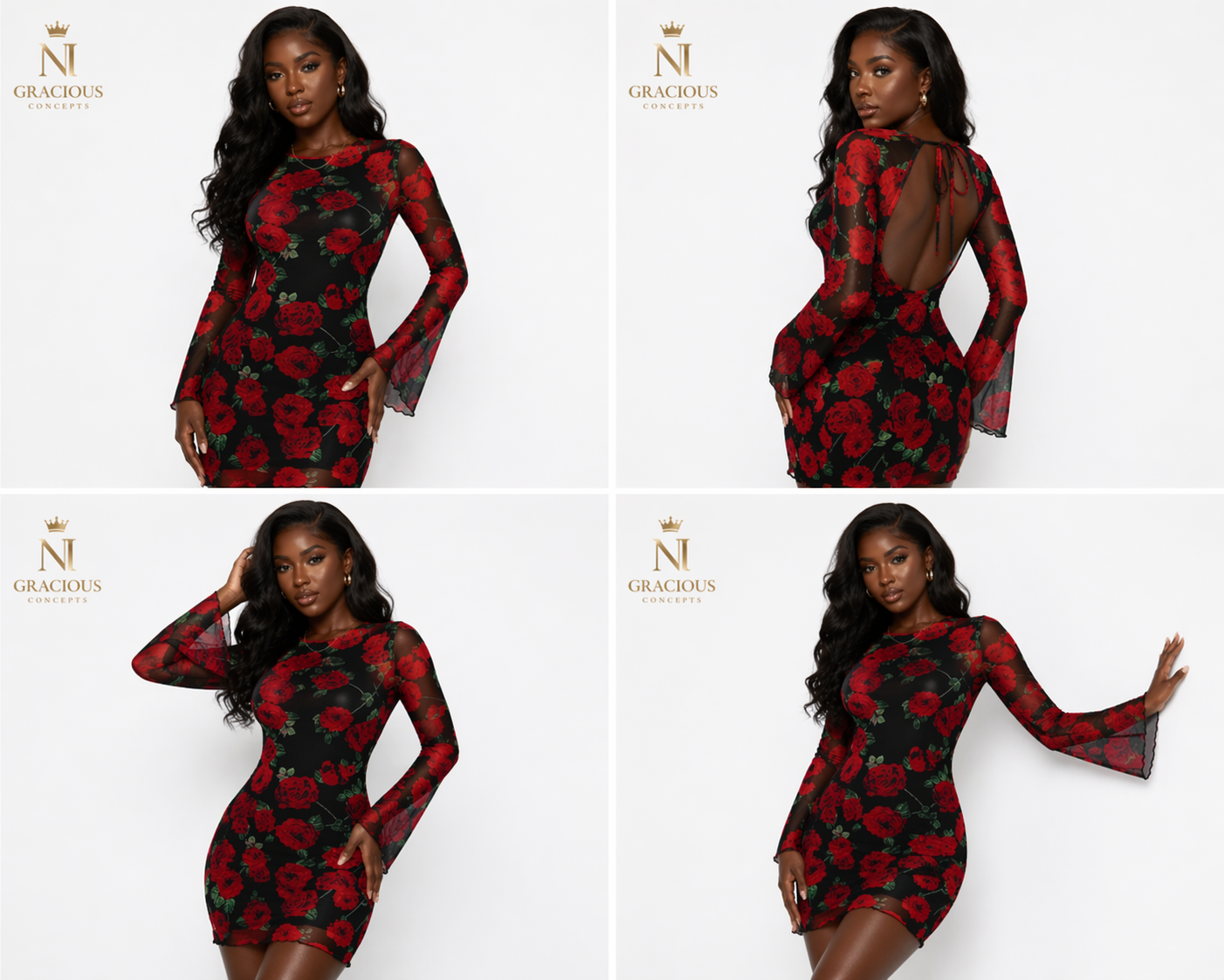Rose Noir Statement Dress