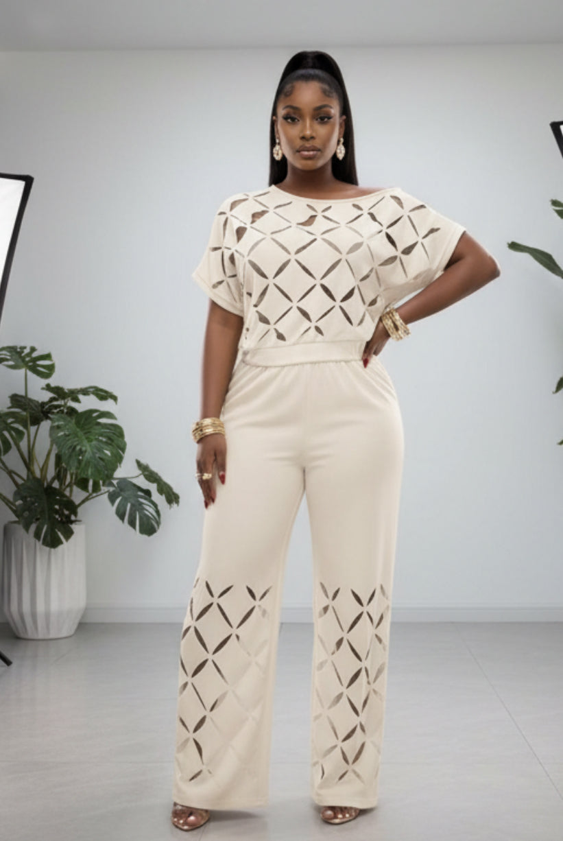 Ivory Cut-Out Two-Piece Set