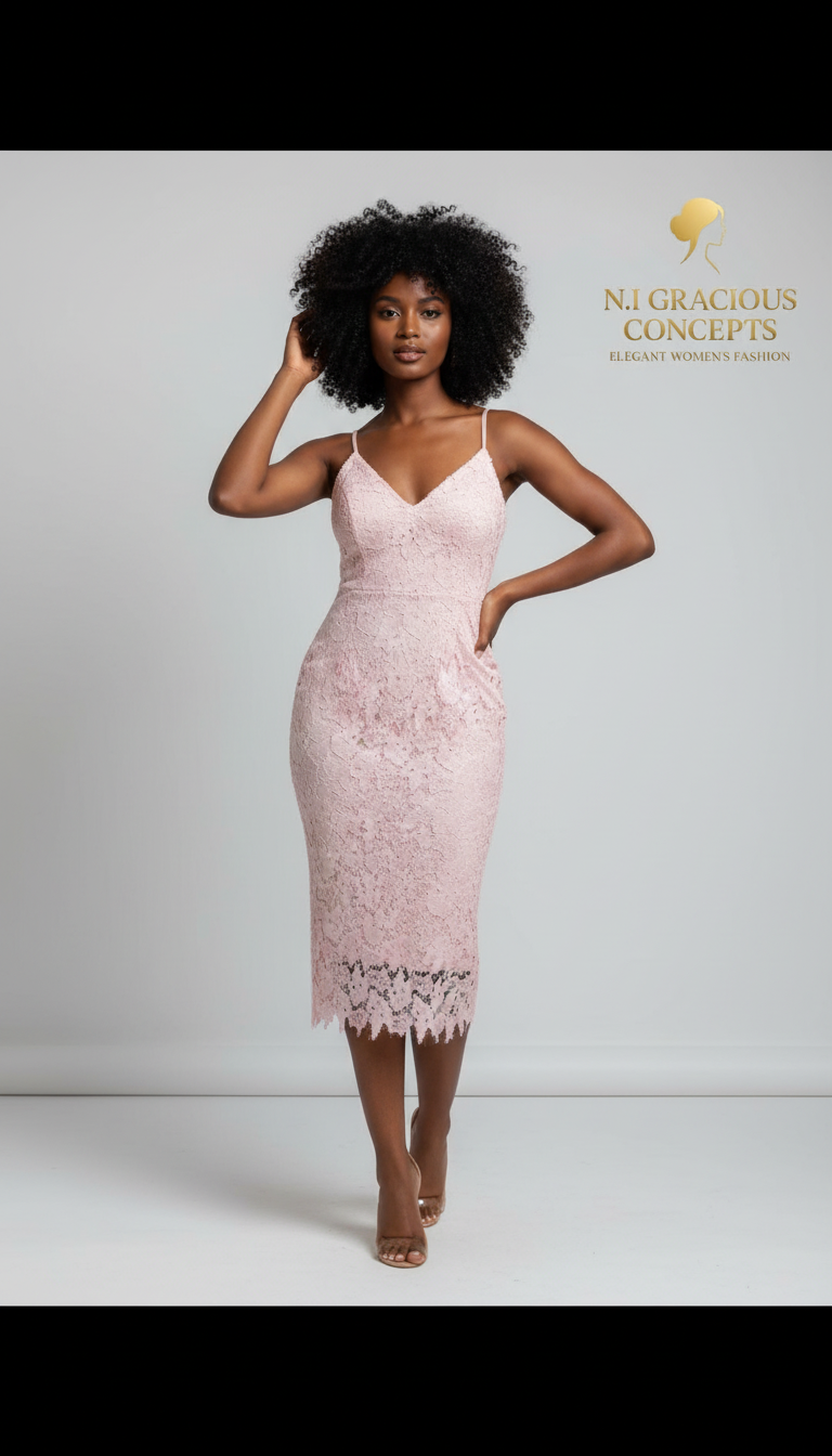 Soft blush midi dress