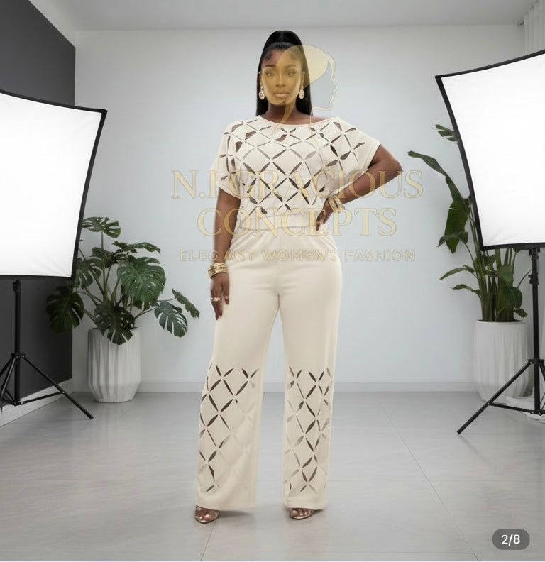 Ivory Cut-Out Two-Piece Set