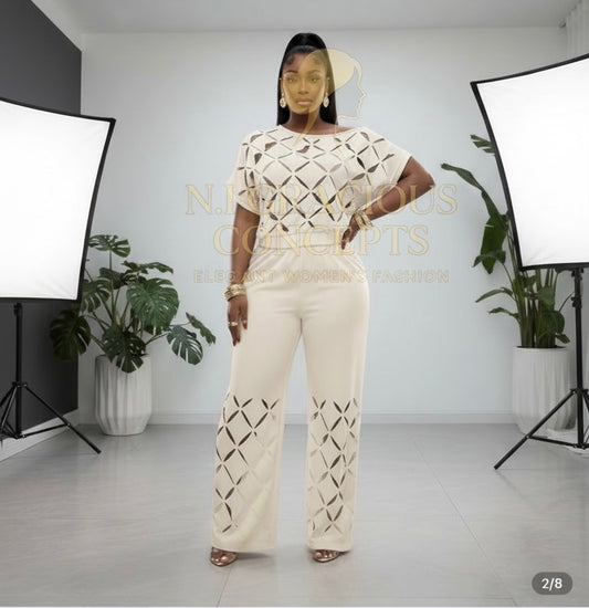 Ivory Cut-Out Two-Piece Set