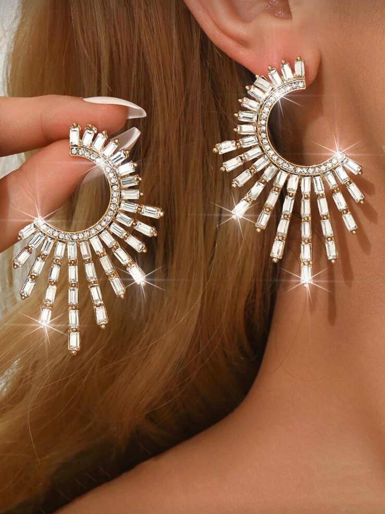 Crystal Fan Earrings