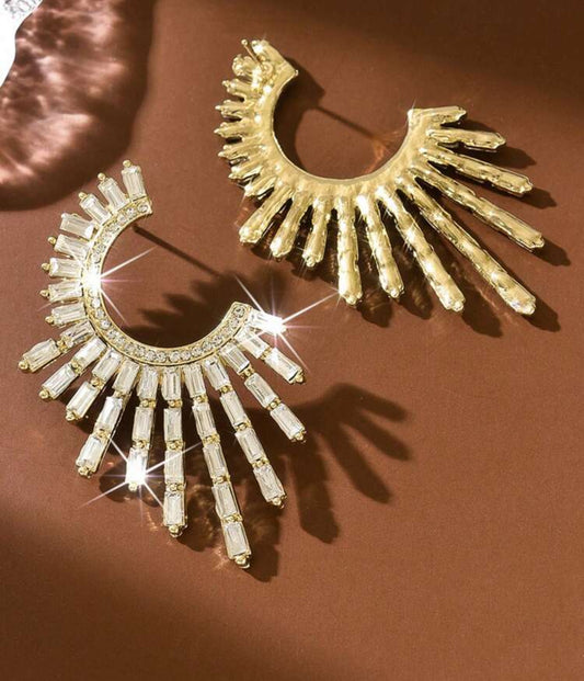 Crystal Fan Earrings