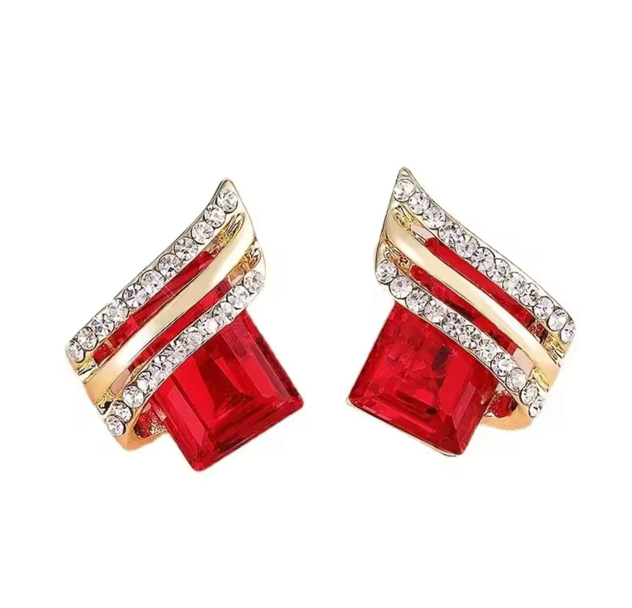 Ruby Luxe Statement Stud Earrings