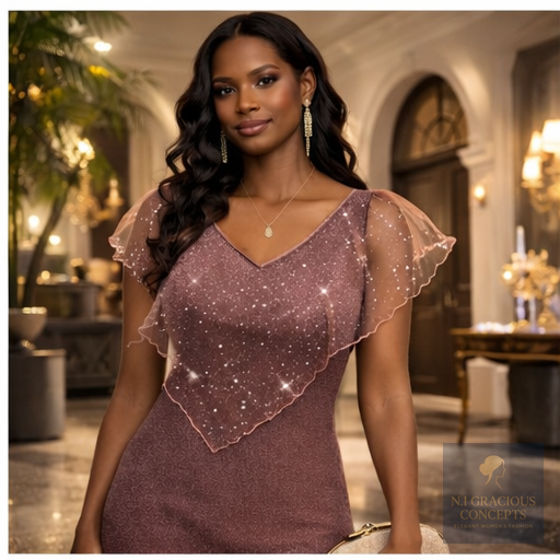 Celeste Rose Gold Shimmer Dress