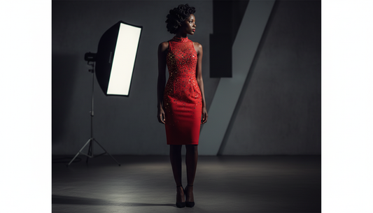 Ruby Radiance Sequin Cocktail Dress