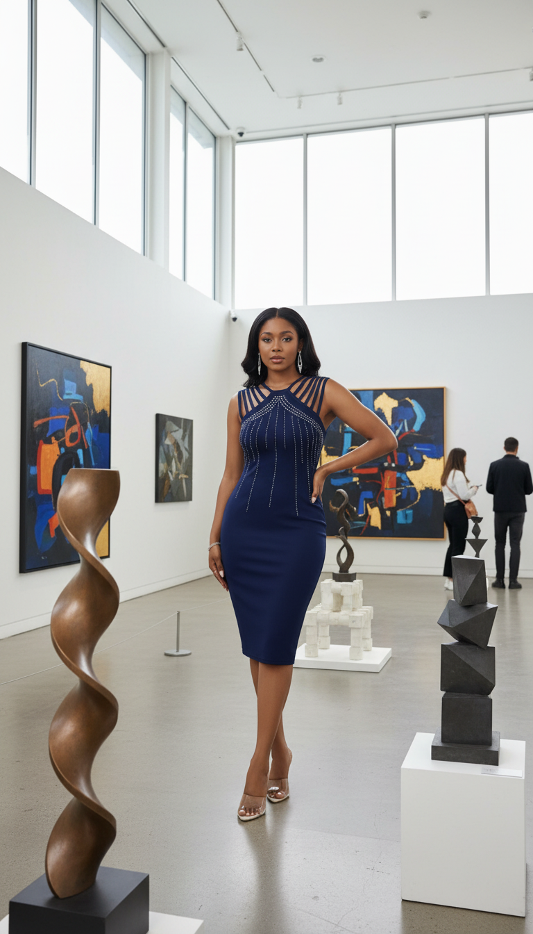 Sapphire Sculpt Midi Dress