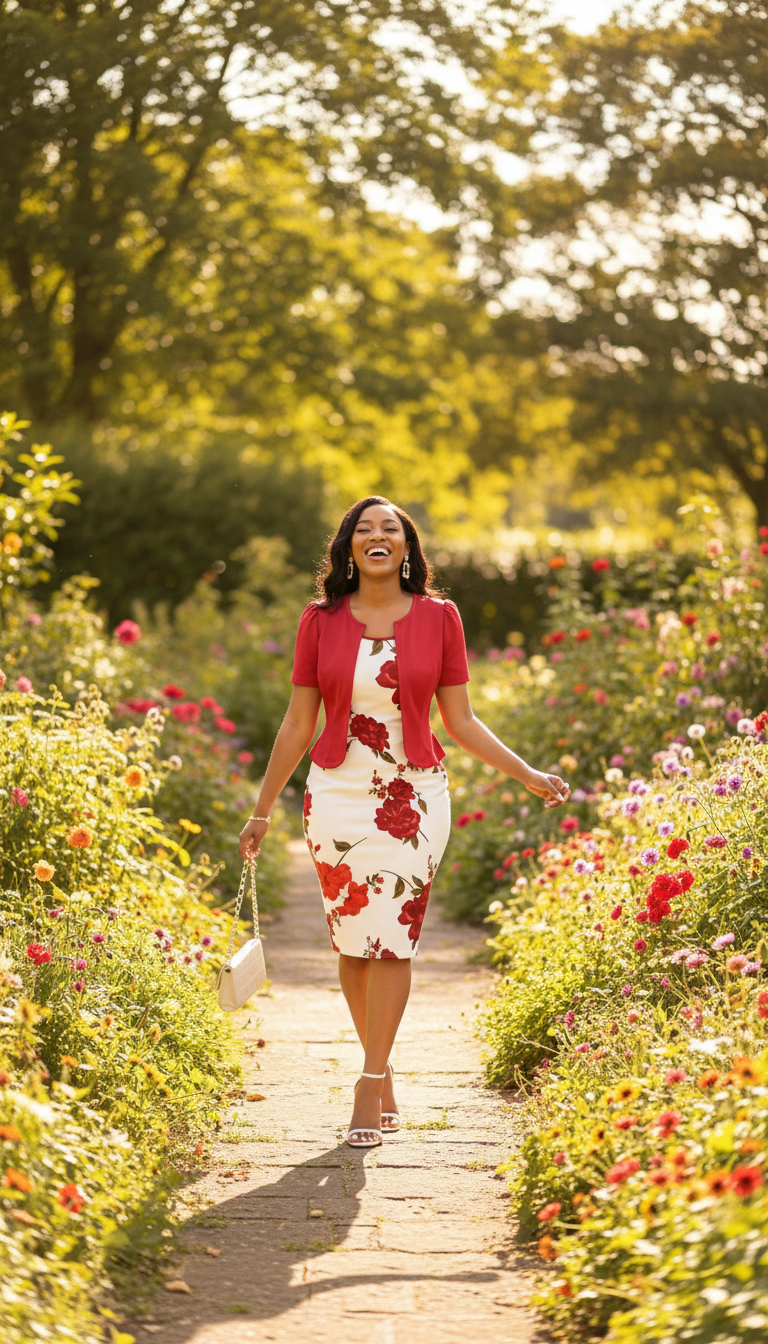 Scarlet Bloom Elegance Dress Set