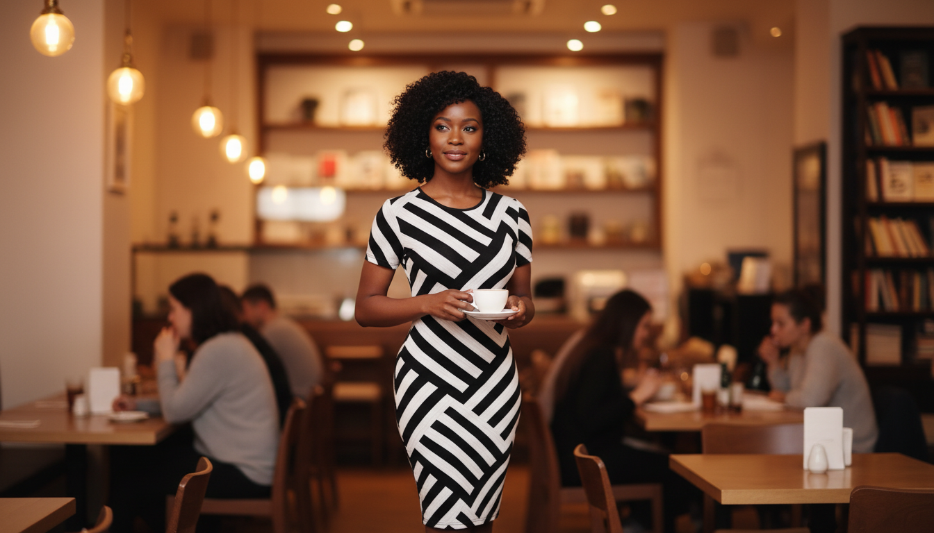 Monochrome Muse Bodycon Dress