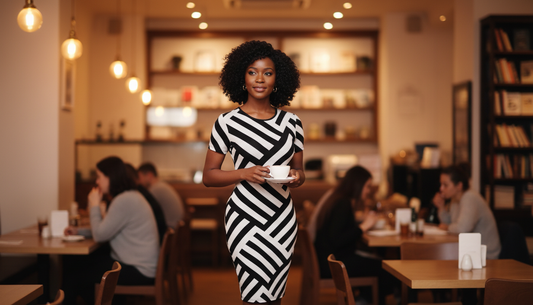 Monochrome Muse Bodycon Dress