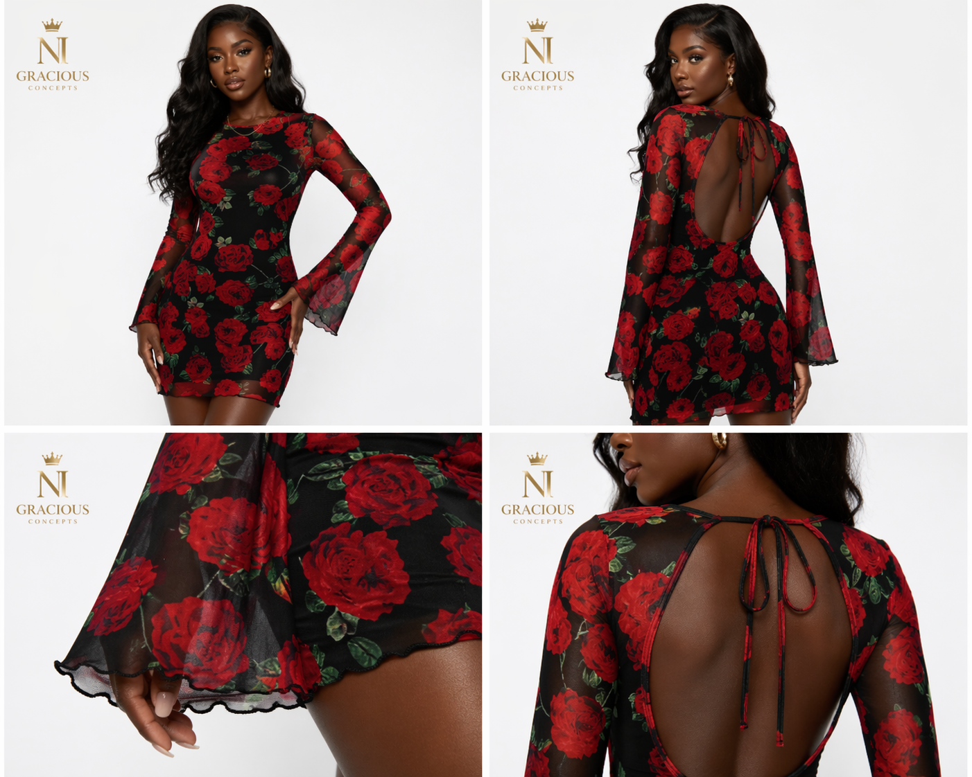 Rose Noir Statement Dress