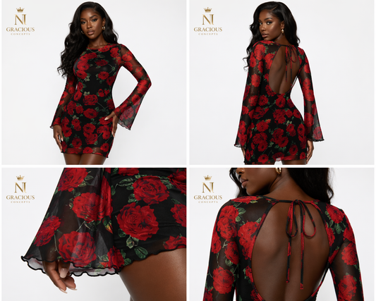 Rose Noir Statement Dress