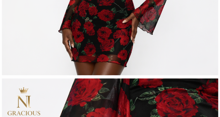 Rose Noir Statement Dress