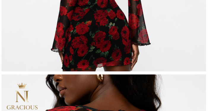 Rose Noir Statement Dress