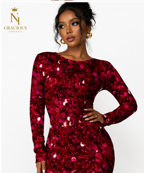 Ruby Luxe Sequin Midi Dress