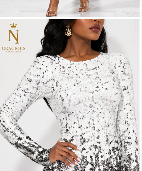 Midnight Fade Bodycon Midi Dress – White/Black