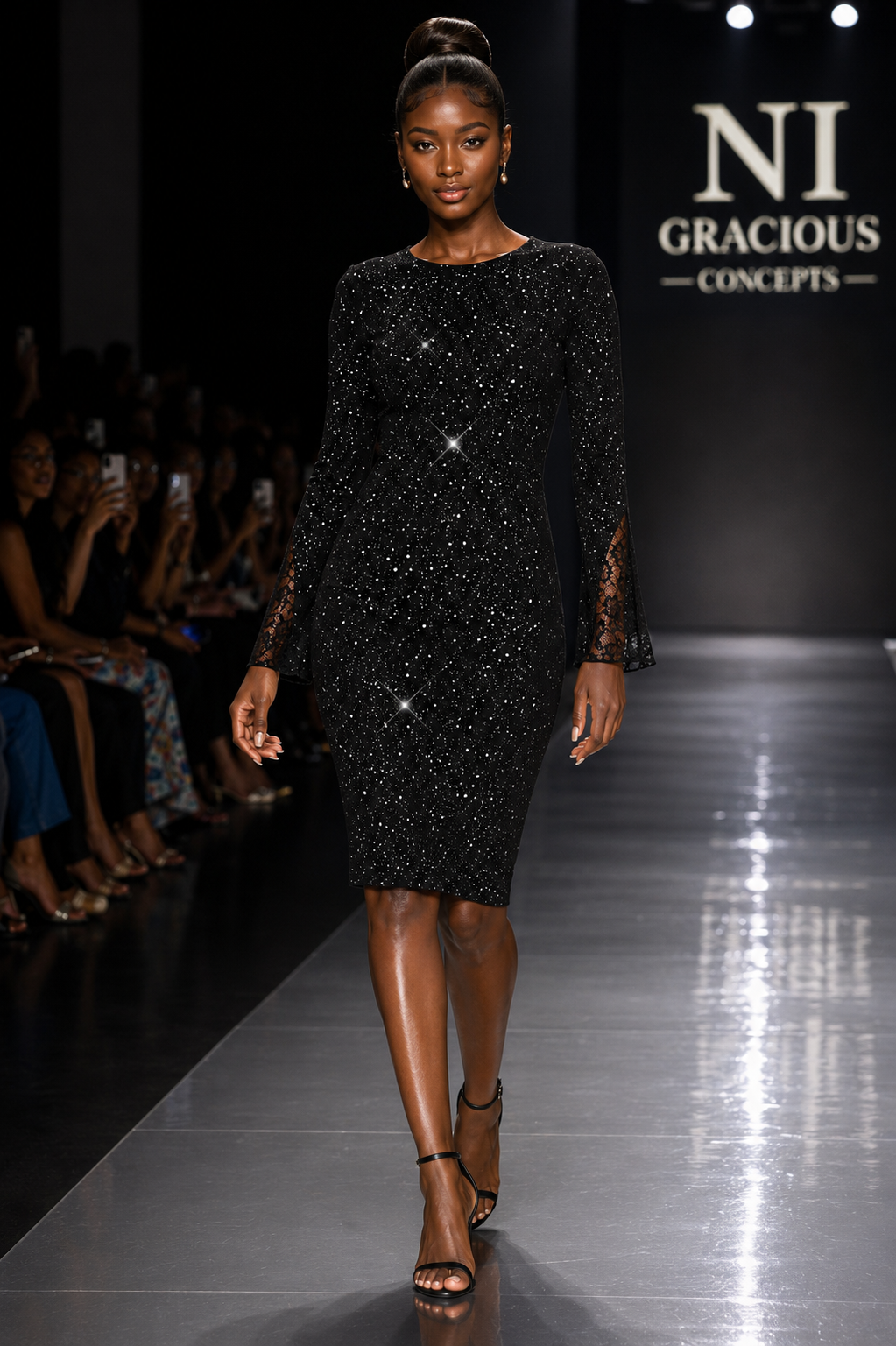 Midnight Sparkle Bodycon Mini Dress