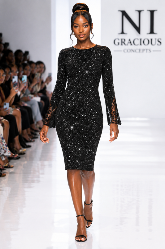 Midnight Sparkle Bodycon Mini Dress