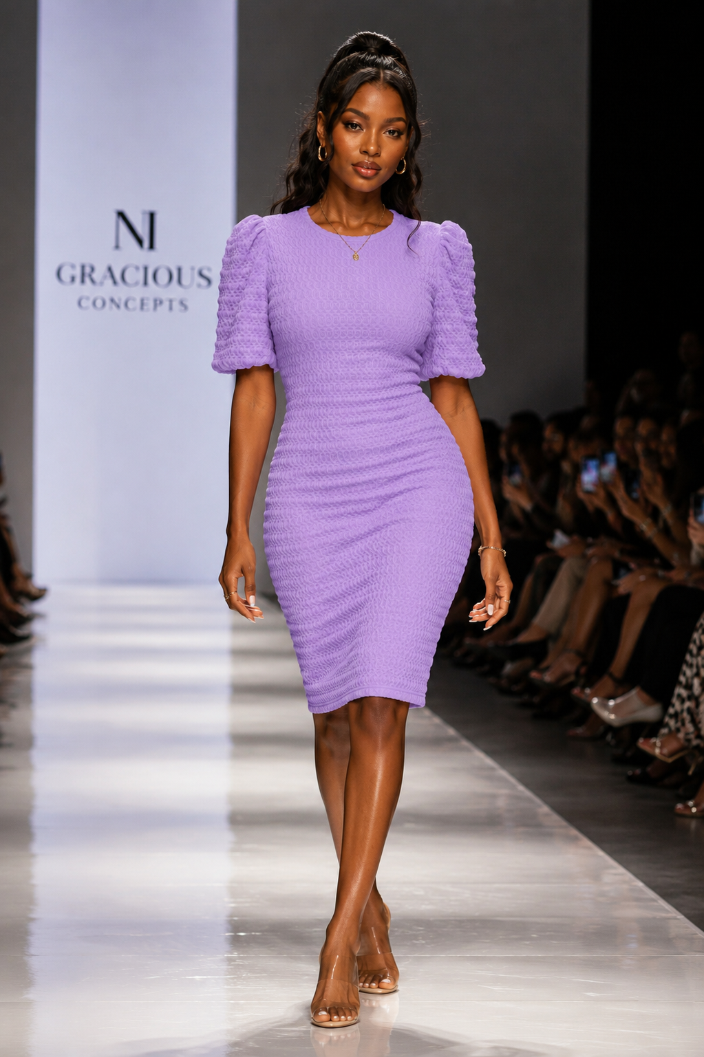 Lilac Twist Neck Bodycon Midi Dress