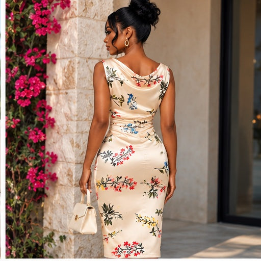Elodie Ivory Botanical Midi Dress