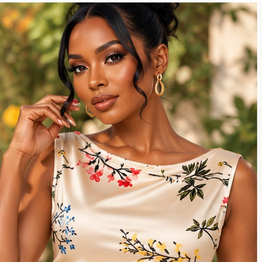 Elodie Ivory Botanical Midi Dress