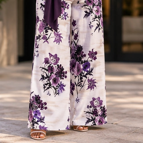 Amara Purple Print High-Low Pant Set