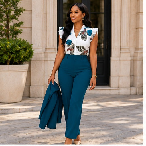 Capri Teal Floral two piece