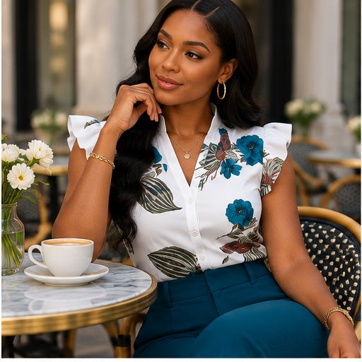 Capri Teal Floral two piece