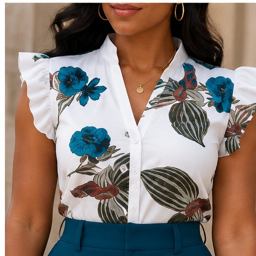 Capri Teal Floral two piece