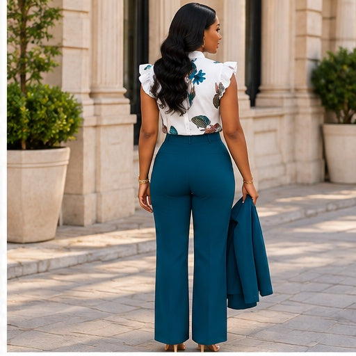 Capri Teal Floral two piece