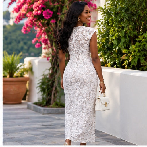 Seraphina Ivory Lace Wrap Maxi Dress