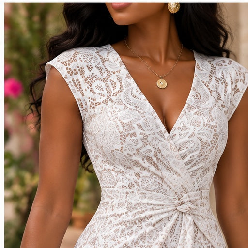 Seraphina Ivory Lace Wrap Maxi Dress