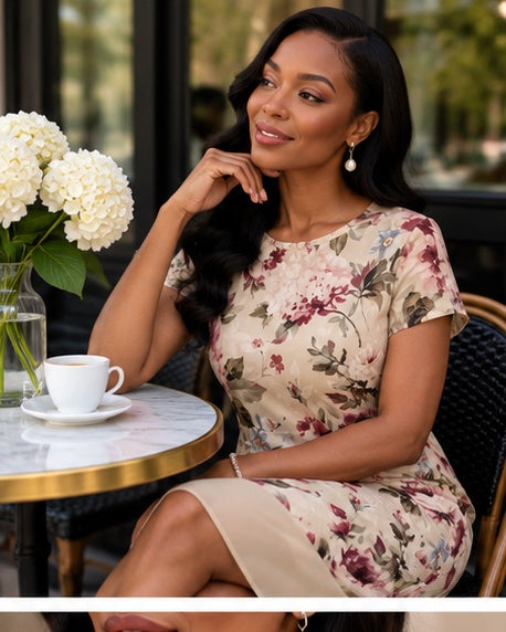 Rosalie Floral Elegance Midi Dress