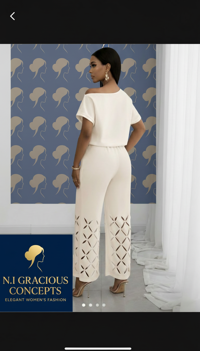 Ivory Cut-Out Two-Piece Set