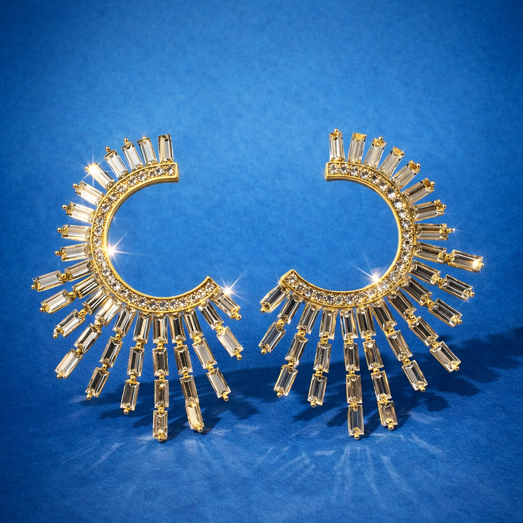 Crystal Fan Earrings