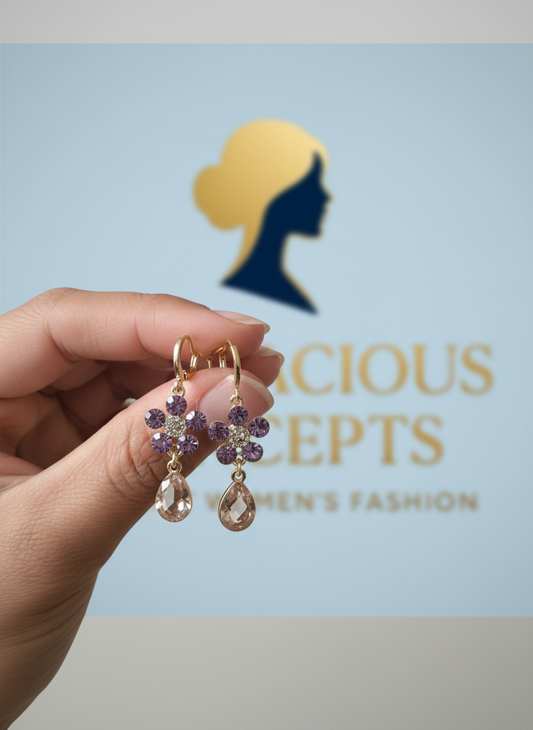 Amethyst Bloom Drop Earrings