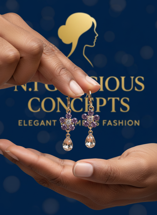 Amethyst Bloom Drop Earrings