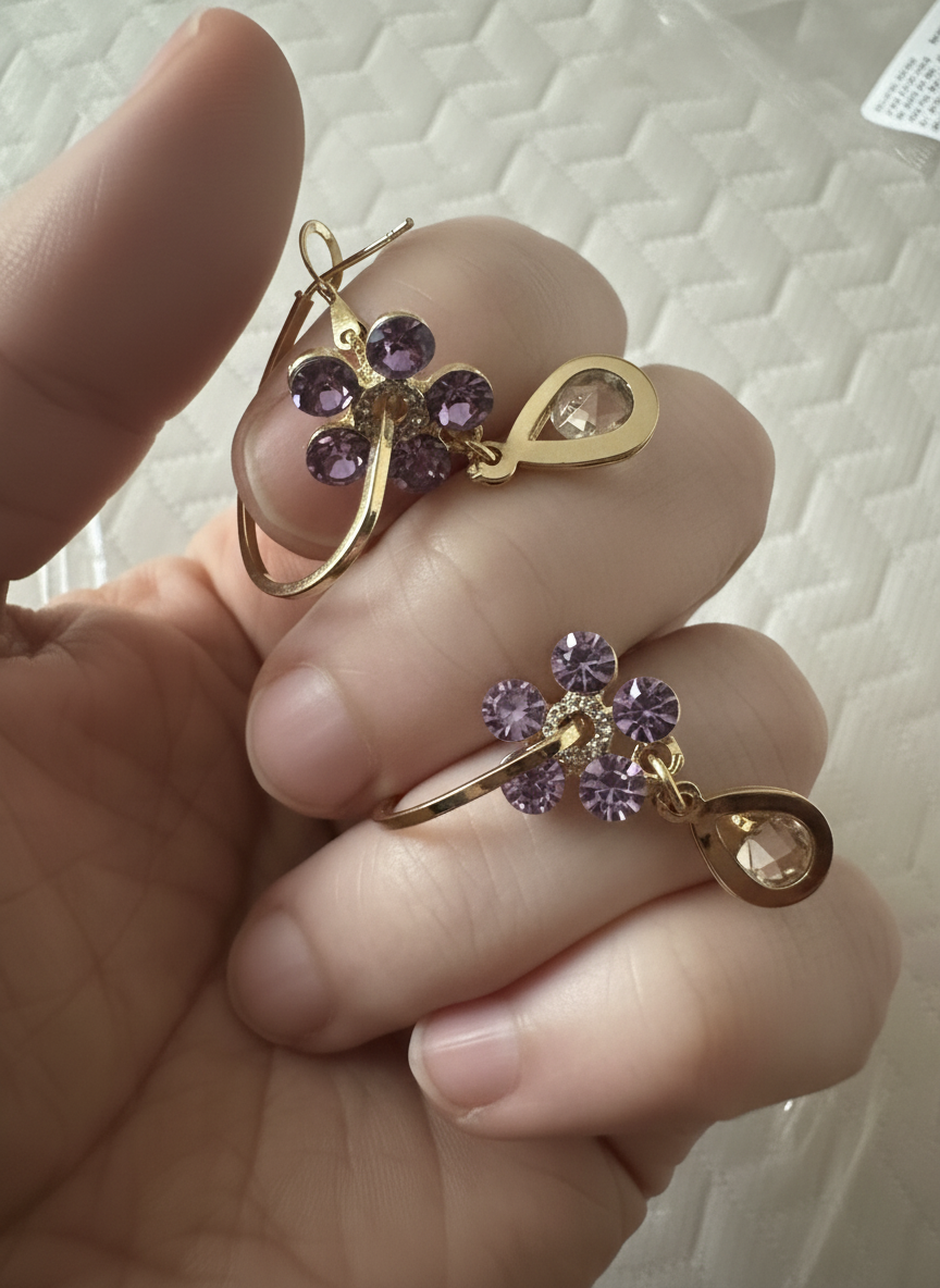 Amethyst Bloom Drop Earrings